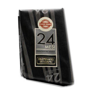 PDO Parmesan Cheese aged for 24 months approx. 1 kg Silvano Romani selection black wrapped