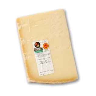 PDO Mezzano Parmesan Cheese aged for 14-16 months approx. 500 g Green wrapped Noi da Parma selection