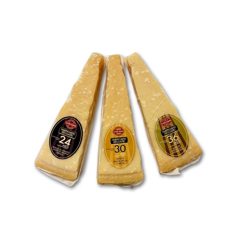 Tris Degustazione Parmigiano Reggiano 24-30-36 mesi | Formaggi Tipici Italiani Tris Degustazione Parmigiano Reggiano 24-30-36 mesi | Formaggi Tipici Italiani
