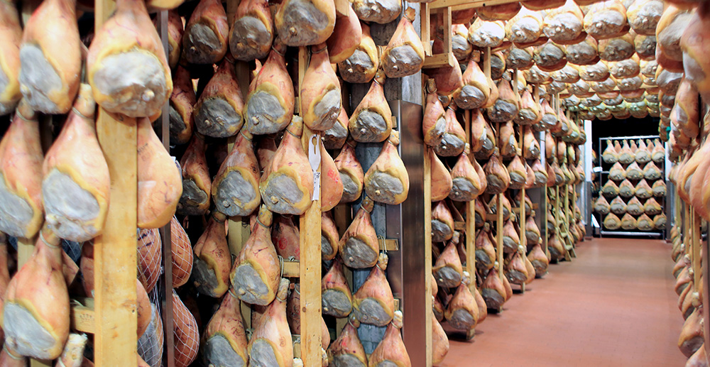 Seasoning of Parma Ham