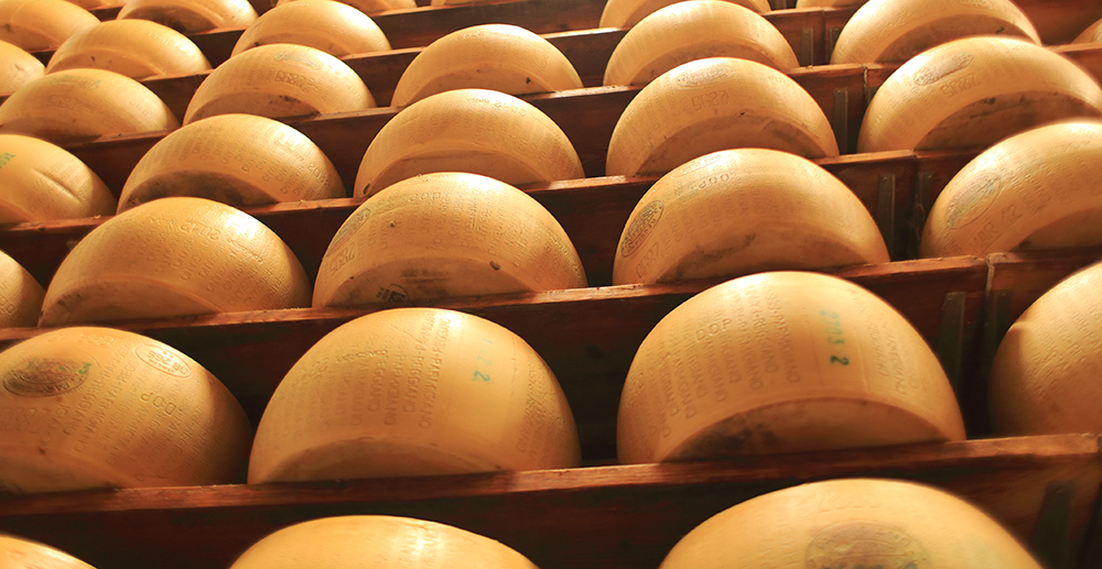 Seasoning of Parmigiano Reggiano